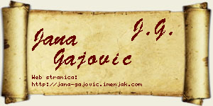 Jana Gajović vizit kartica